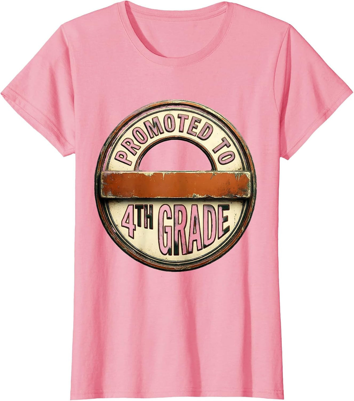 Women's Promoted To 4th Grade Vintage Back To School Grade Level T-Shirt - Pink