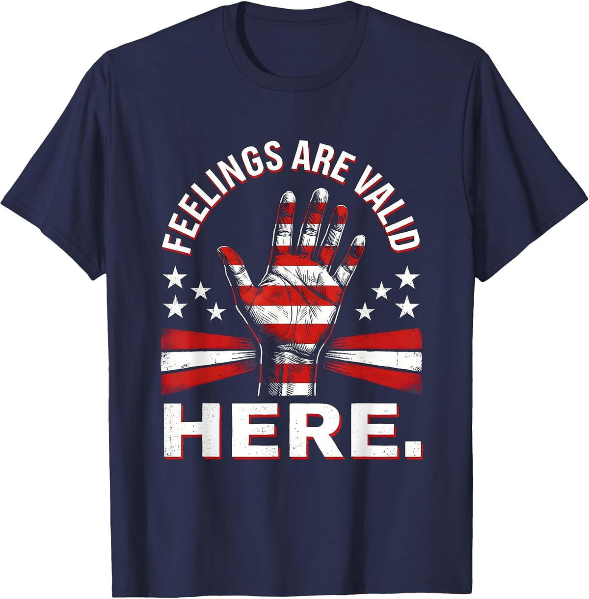 Men's Feelings Are Valid Mental Health Awareness Design T-Shirt - Navy Blue