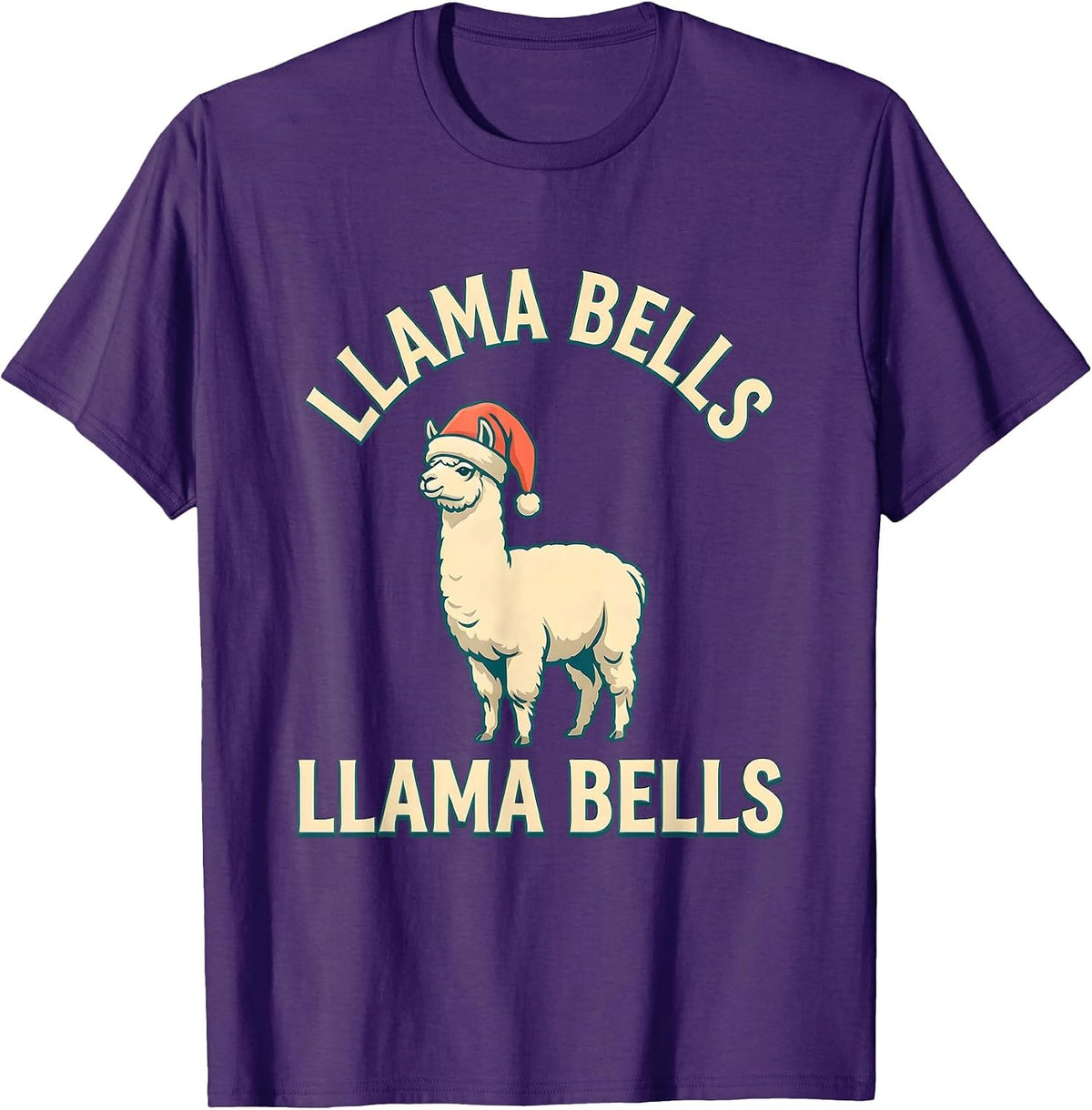 Men's Llama Bells Llama Bells Funny Llama Lover Christmas T-Shirt - Purple
