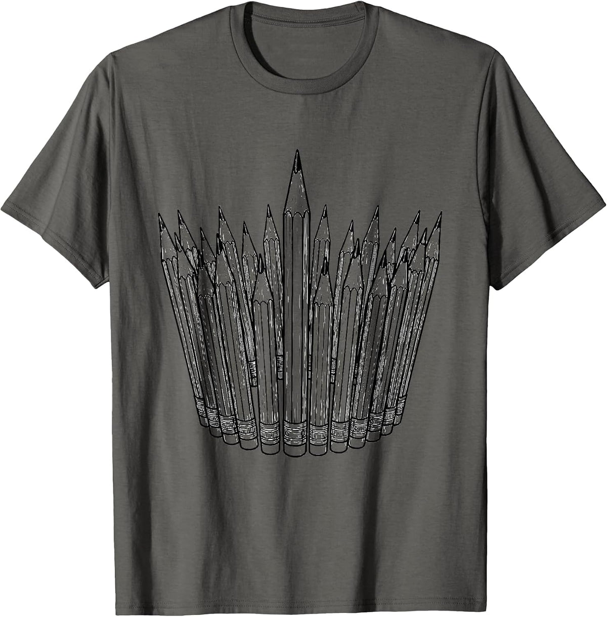 Paraprofessional Colored Pencil Crown Graphic T-Shirt - Asphalt Grey