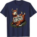 No Drama Just Llama Yule Funny Christmas Llama Lover T-Shirt - Navy Blue