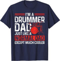 Drummer Drum Set Dad Father Daddy Vintage I'm A Drummer Dad T-Shirt - Navy Blue