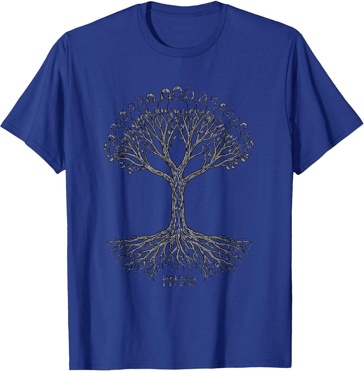 Men's Same Roots Every Story Family Reunion Matching Group Pride T-Shirt - Royal Blue