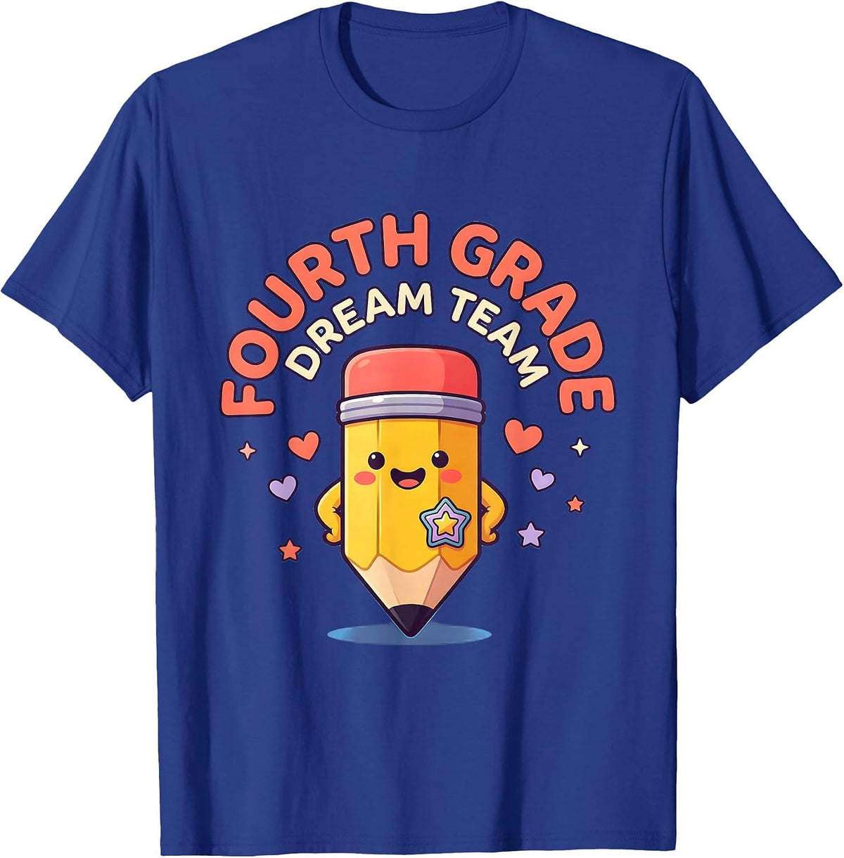 Fourth Grade Dream Team Cute Kawaii Back to School Teacher T-Shirt - Royal Blue