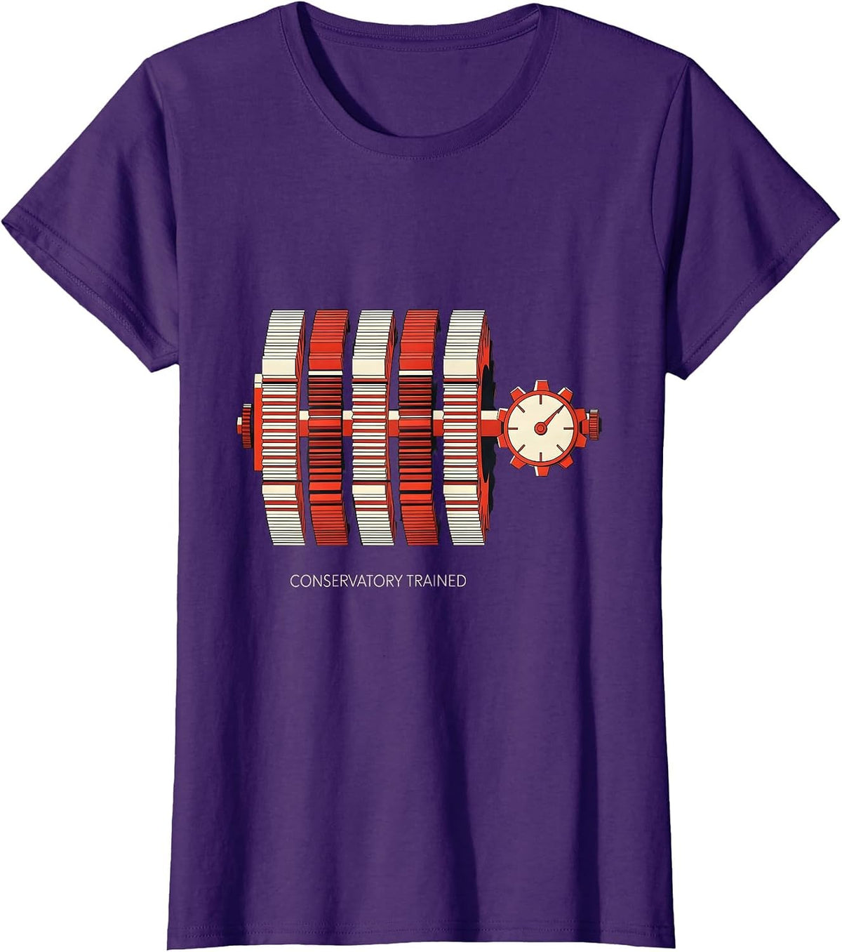 Women's Conservatory Trained Mechanical Analog Calculator Retro Tech T-Shirt - Purple