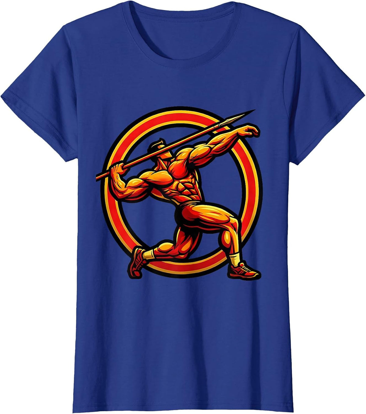 Women's Javelin Thrower Peak Release Athletic Graphic T-Shirt - Royal Blue