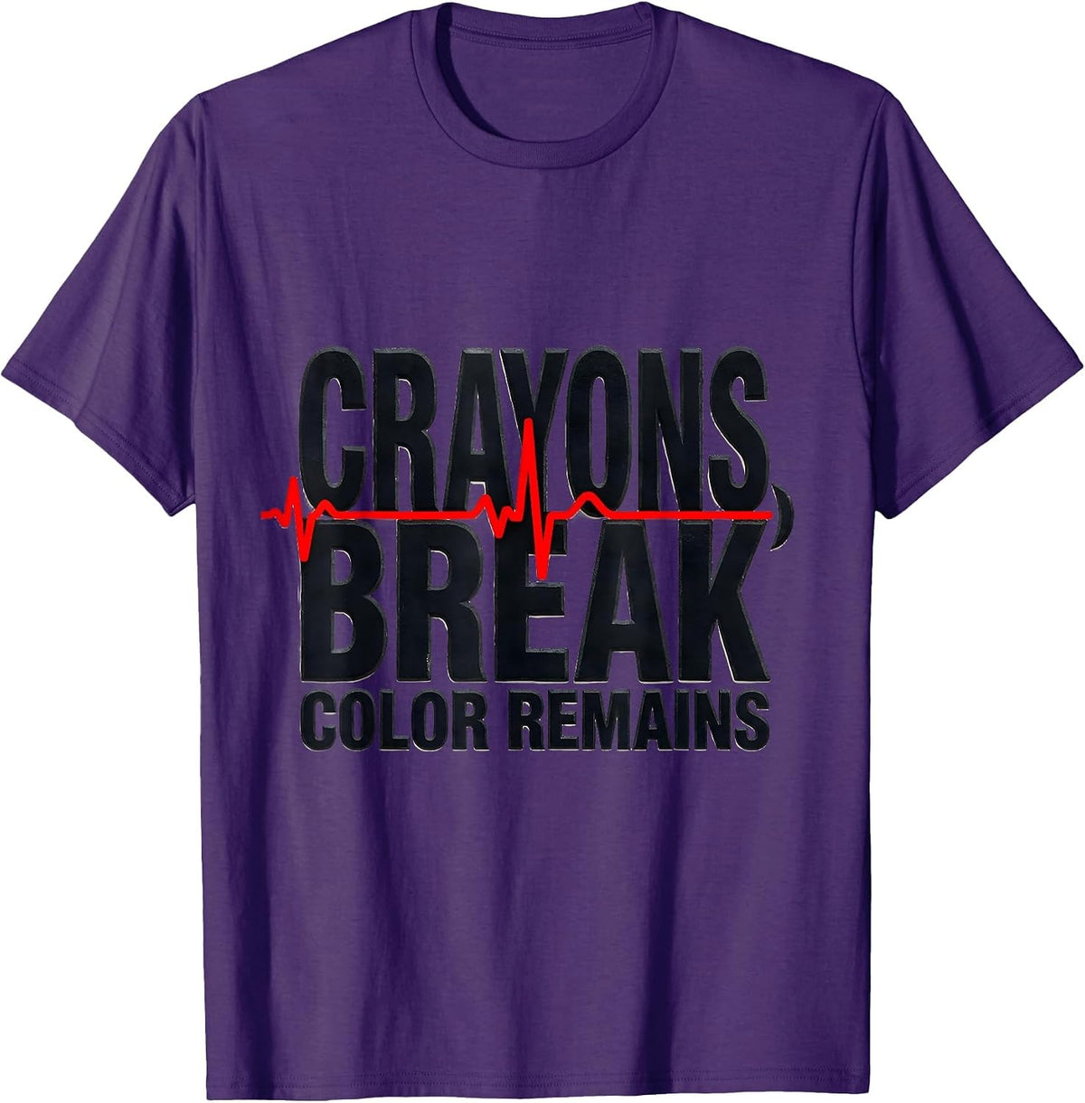 Men's Crayons Break, Color Remains Mental Health Awareness Support T-Shirt - Purple