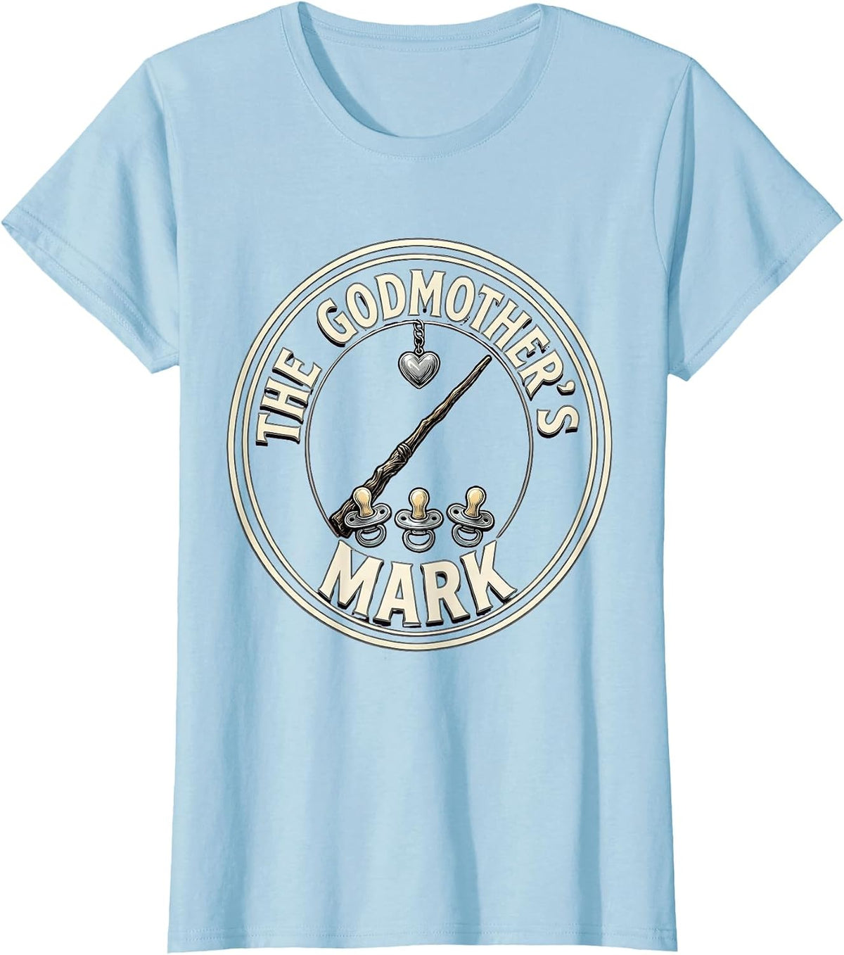 The Godmother's Mark Funny Pun Gift Godparent Godchild T-Shirt - Baby Blue