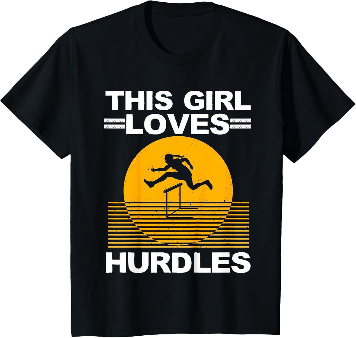 Cool Hurdle Design for Girls Women Hurdling Athletics Sport T-Shirt - Black