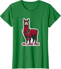 Women's Oh Llama Tree Funny Llama Christmas Animal Lover Gift T-Shirt - Kelly Green