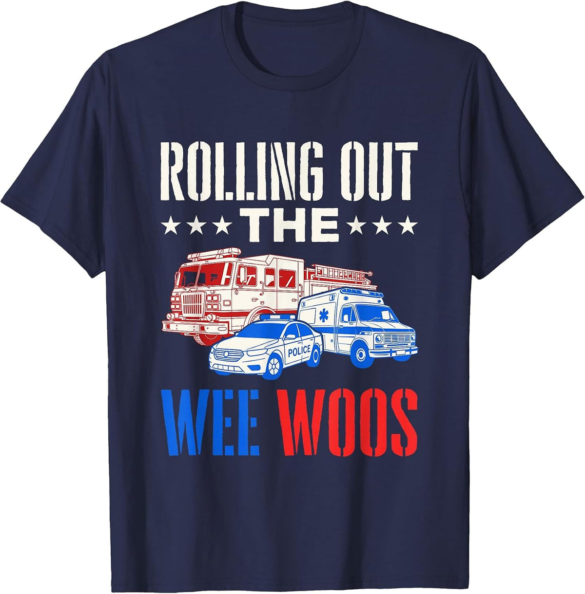 Rolling Out the Wee Woos 911 Dispatcher T-Shirt - Navy Blue