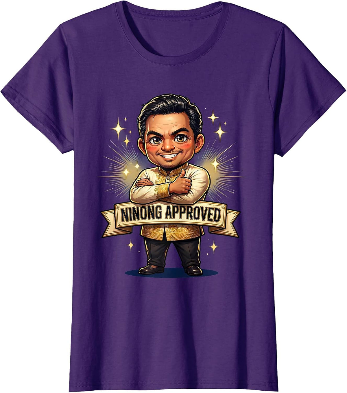 Women's Ninong Approved Filipino Godfather Design T-Shirt - Purple