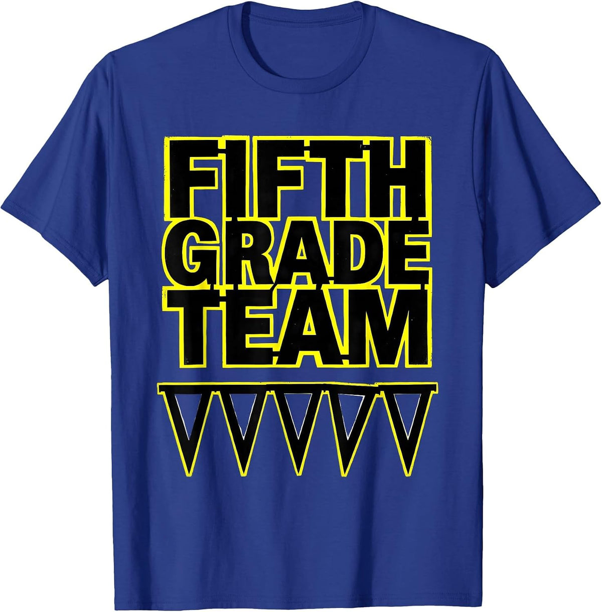 Fifth Grade Team Stencil Graphic Teacher Back to School T-Shirt - Royal Blue