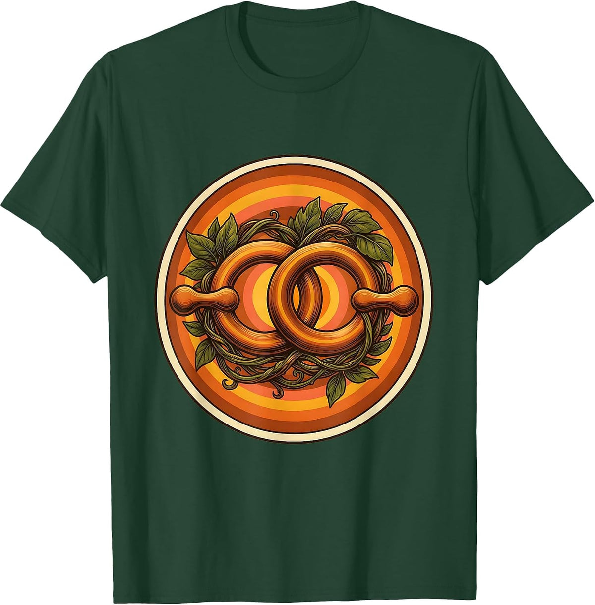Double Venus Intertwined Vines Lesbian Pride Design T-Shirt - Dark Green