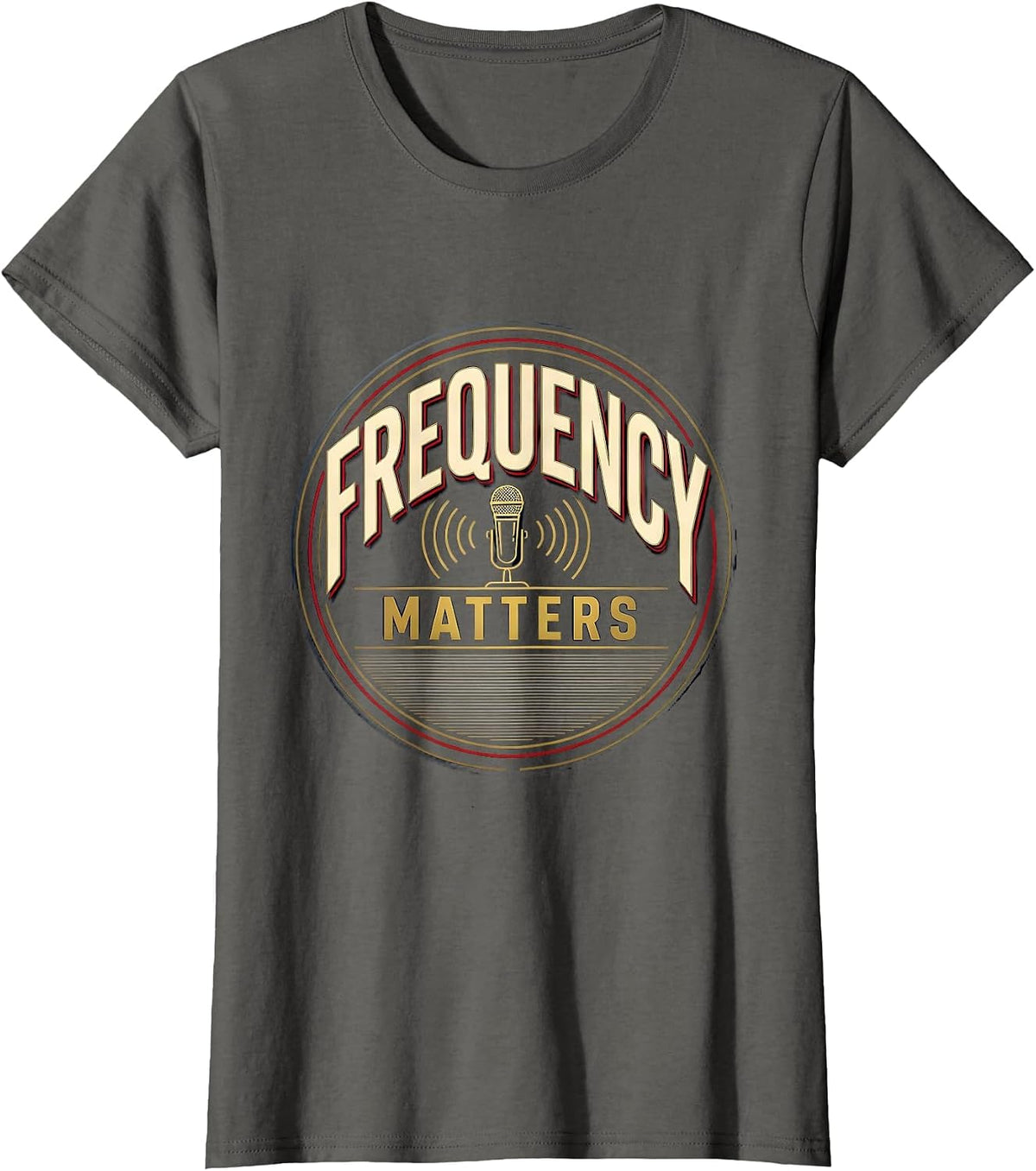 Women's Frequency Matters Funny Ham Radio Operator Hobbyist T-Shirt - Asphalt Grey