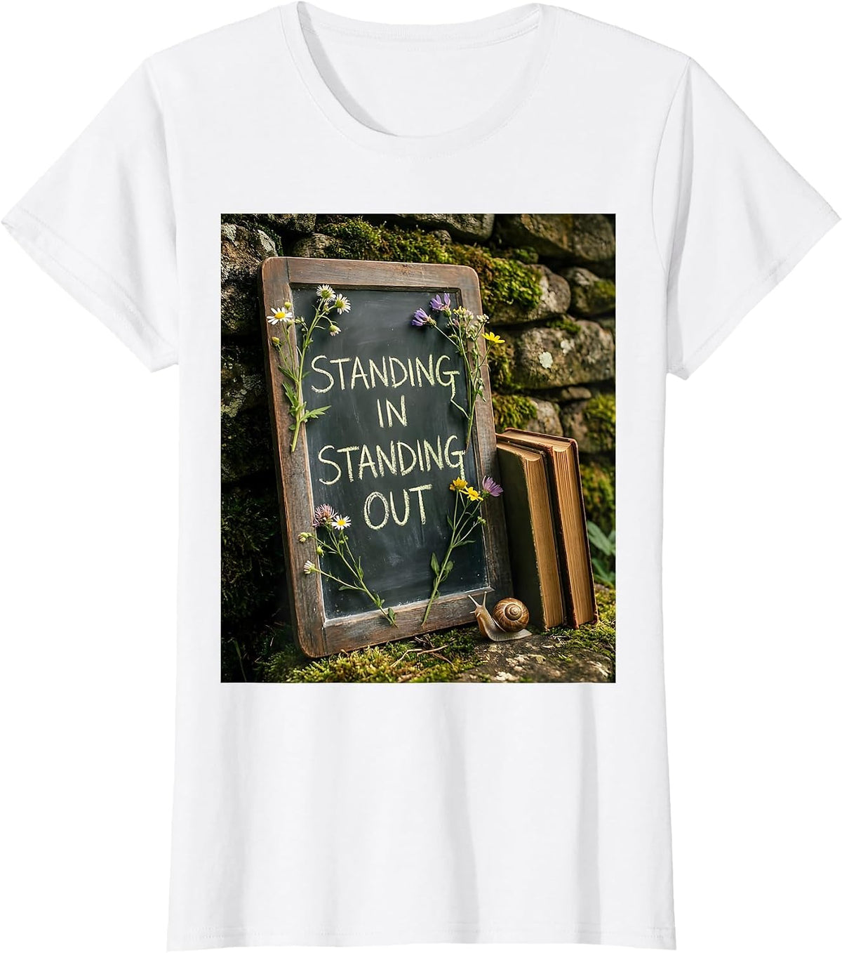 Standing In Standing Out Substitute Teacher Design T-Shirt - White