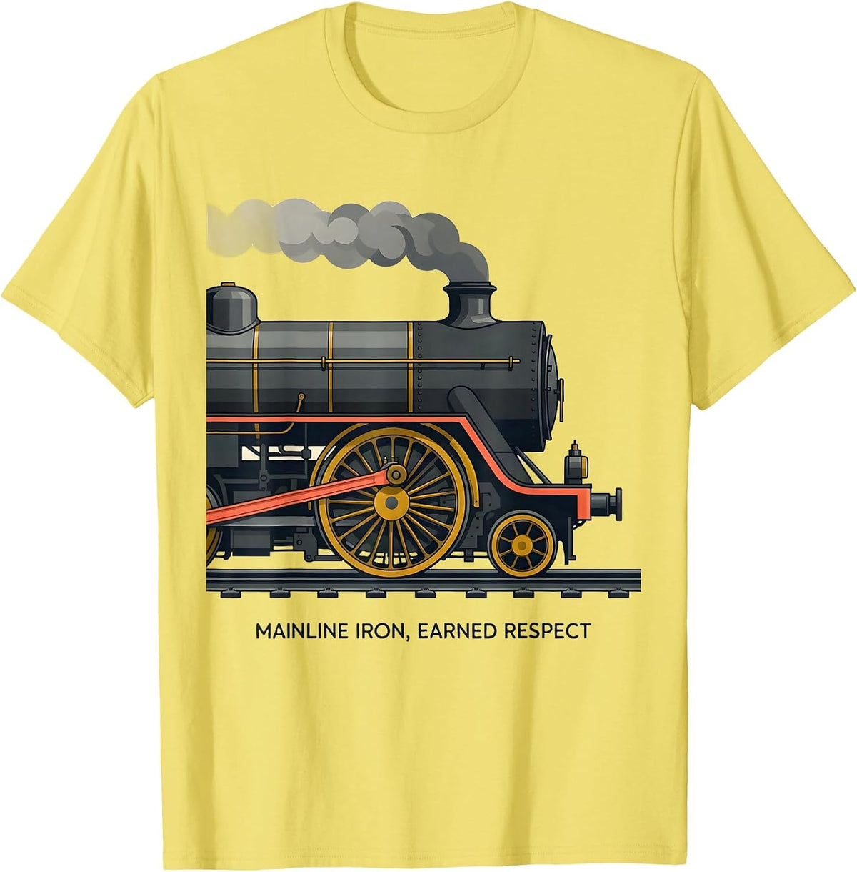 Men's Mainline Iron Earned Respect Midcentury Modern Steam T-Shirt - Lemon Yellow