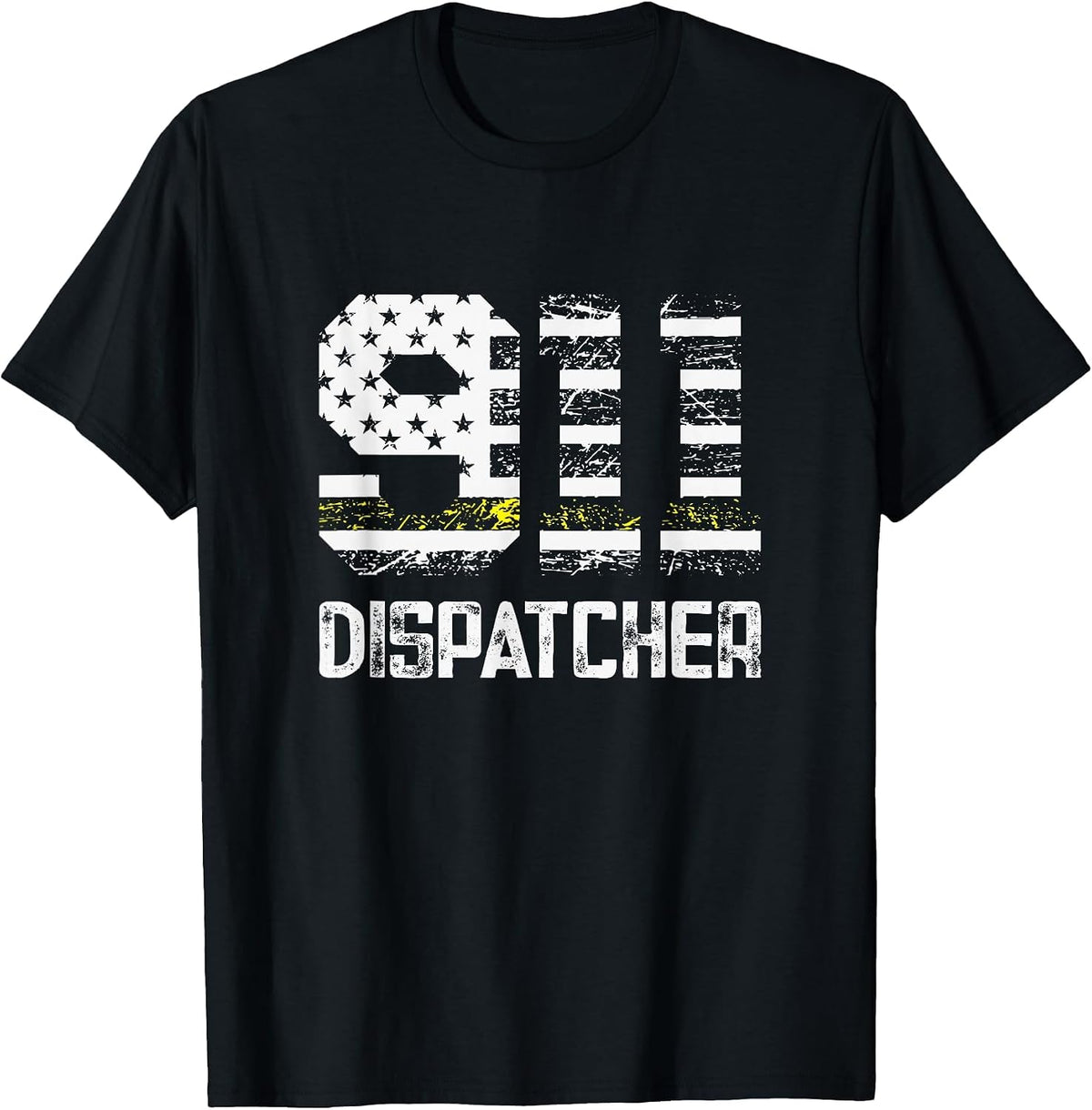 Fire Police Dispatcher 911 Emergency Services T-Shirt - Black