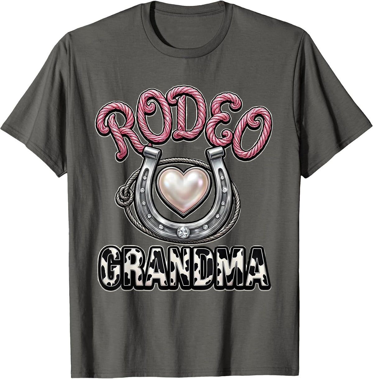 Men's Rodeo Grandma Cowgirl Glam Birthday Party Family Role T-Shirt - Asphalt Grey
