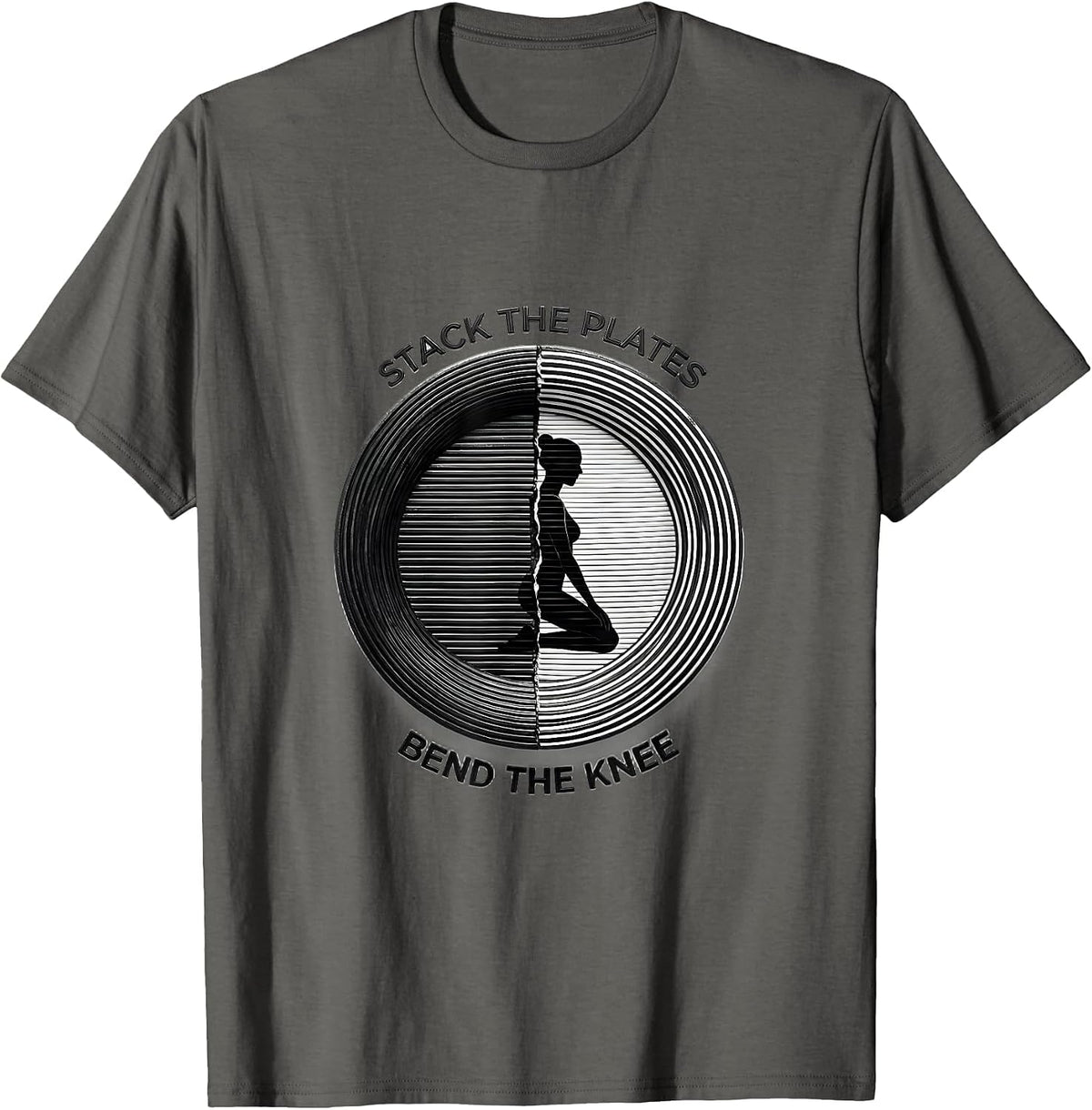 Men's Stack The Plates Bend The Knee Funny Christian Gym T-Shirt - Asphalt Grey