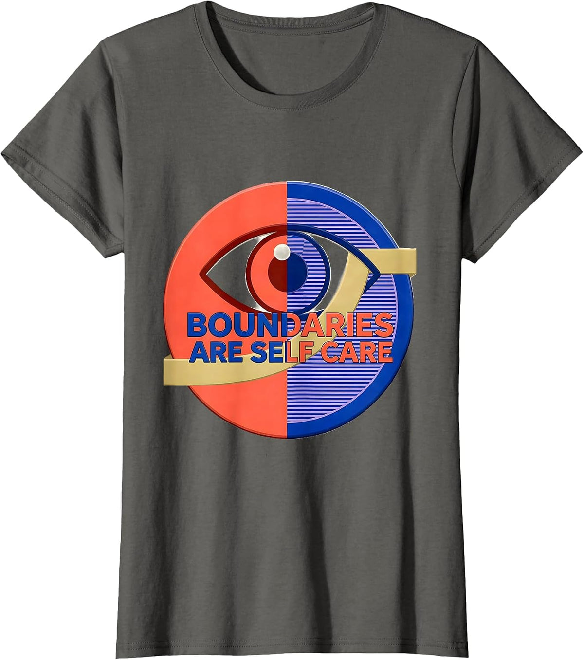 Women's Boundaries Are Self Care Mental Health Design T-Shirt - Asphalt Grey