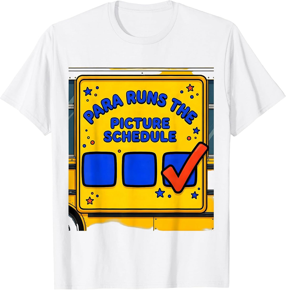 Men's PARA Runs The Picture Schedule Funny Paraprofessional T-Shirt - White