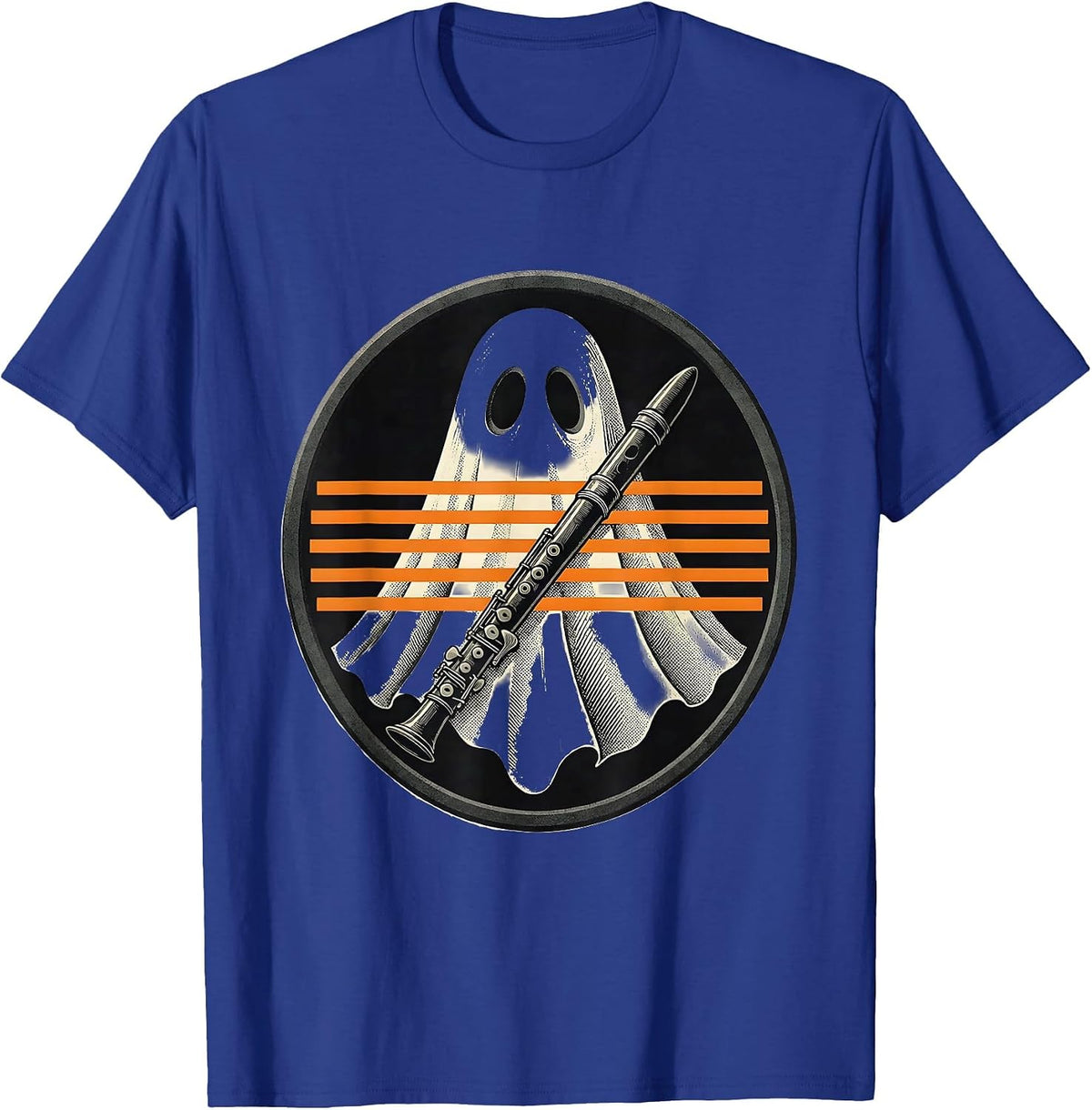 Men's Ghost Musician Teacher Halloween Band Costume T-Shirt - Royal Blue
