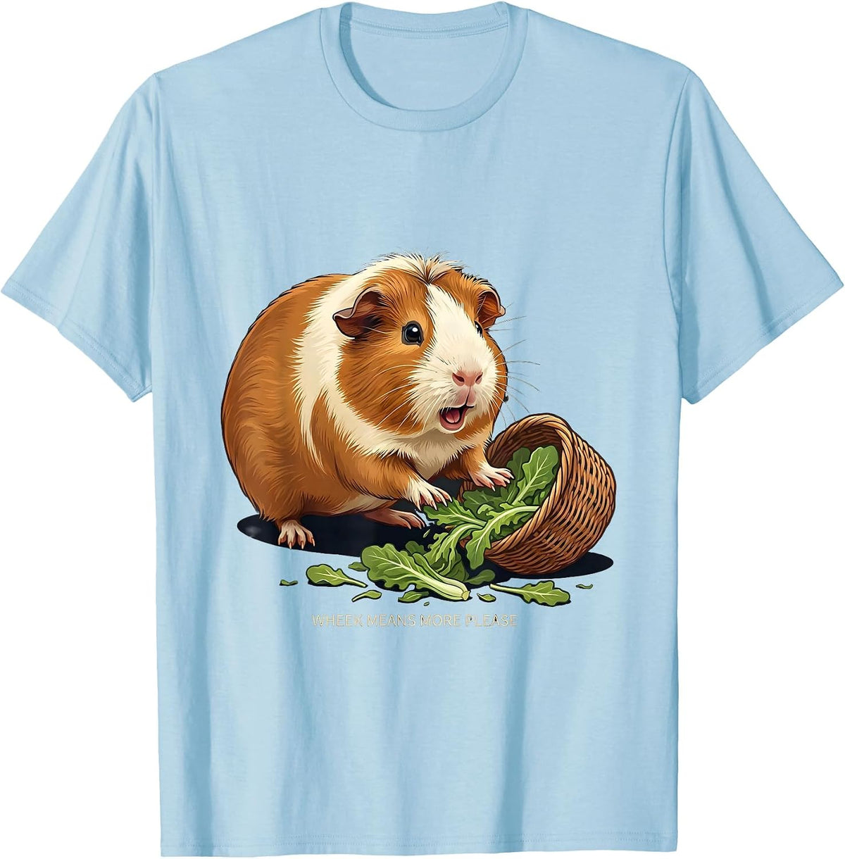 Men's Wheek Means More Please Funny Guinea Pig Pet Lover Humor T-Shirt - Baby Blue