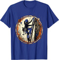 Labor Day Worker Climbing Ladder Tool Belt T-Shirt - Royal Blue