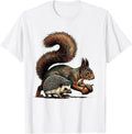 Men's Squirrel And Hedgehog Vintage Animal Humor T-Shirt - White