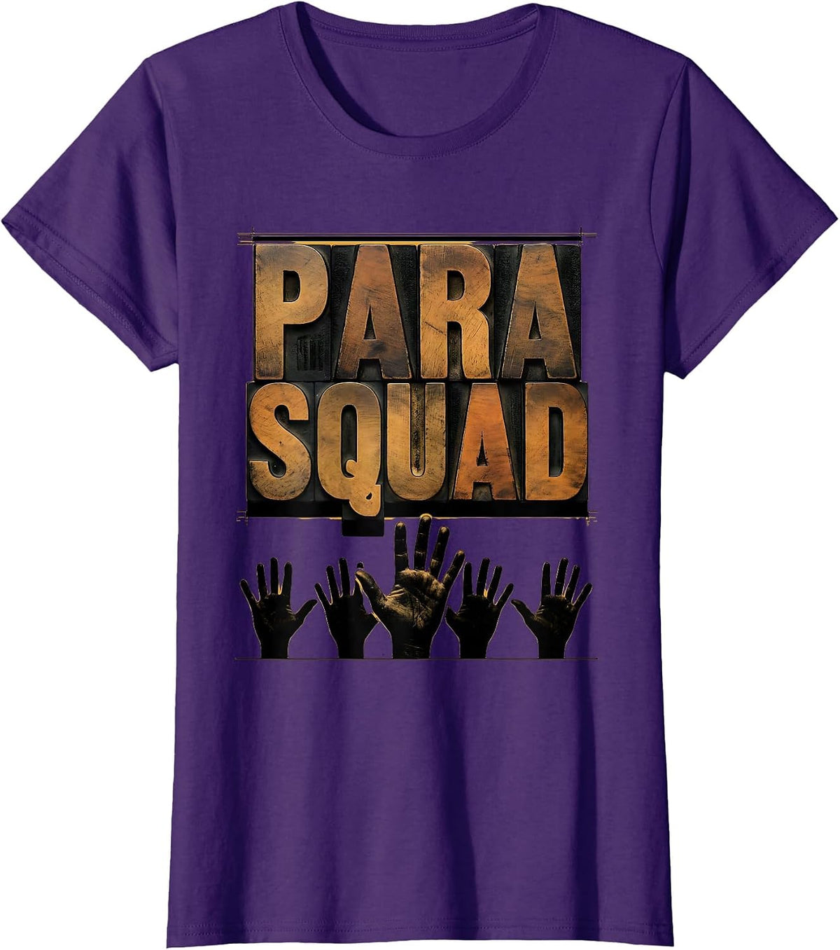 Women's Para Squad Paraprofessional Teacher Aide Appreciation Gift T-Shirt - Purple