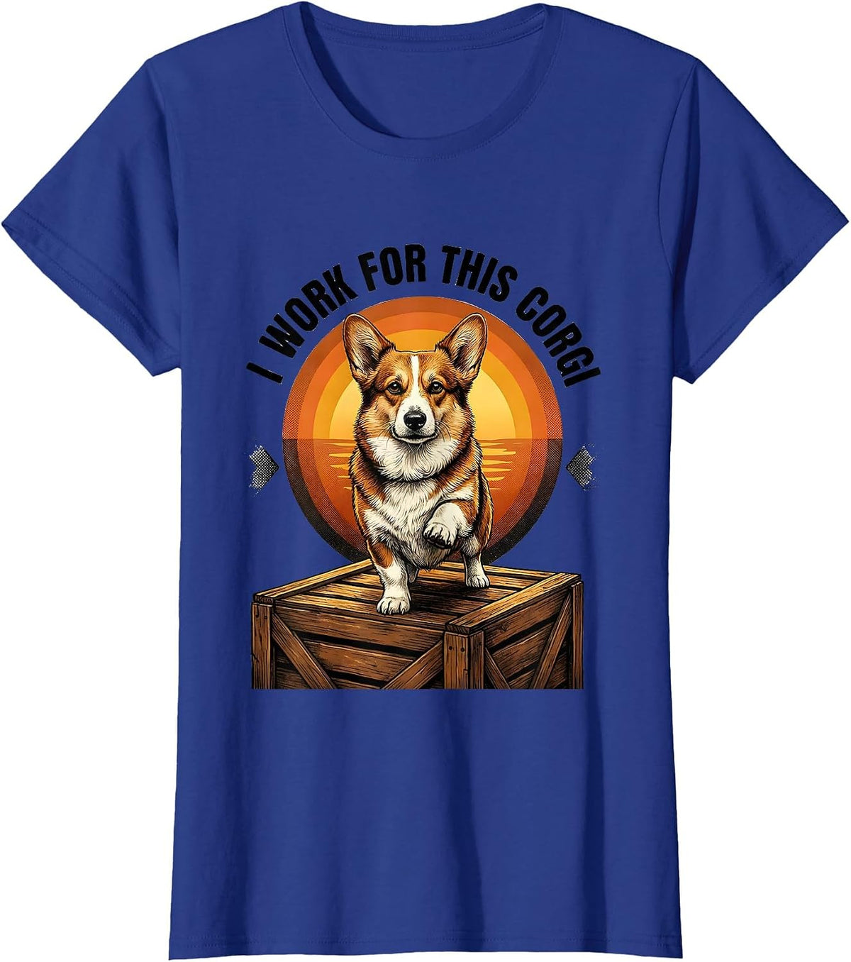 Women's I Work For This Corgi Funny Corgi Dog Owner Gift T-Shirt - Royal Blue