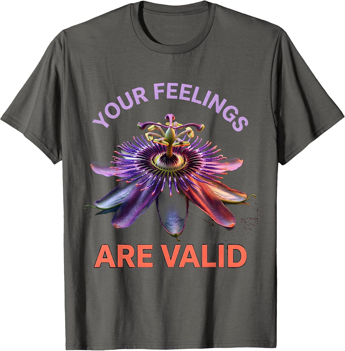 Your Feelings Are Valid Mental Health Awareness T-Shirt - Asphalt Grey
