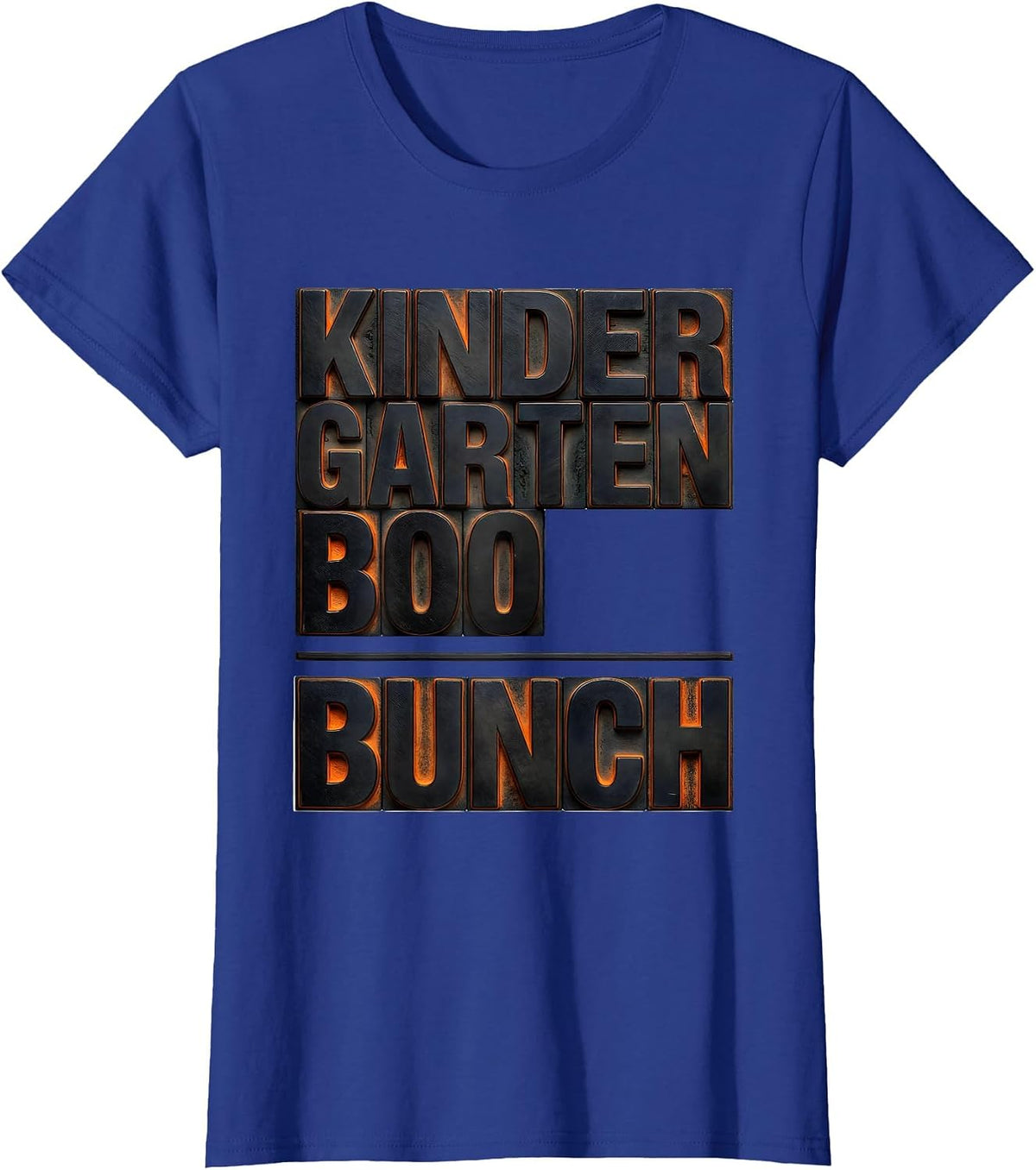 Women's Kindergarten Boo Bunch Playful Halloween Teacher Student T-Shirt - Royal Blue