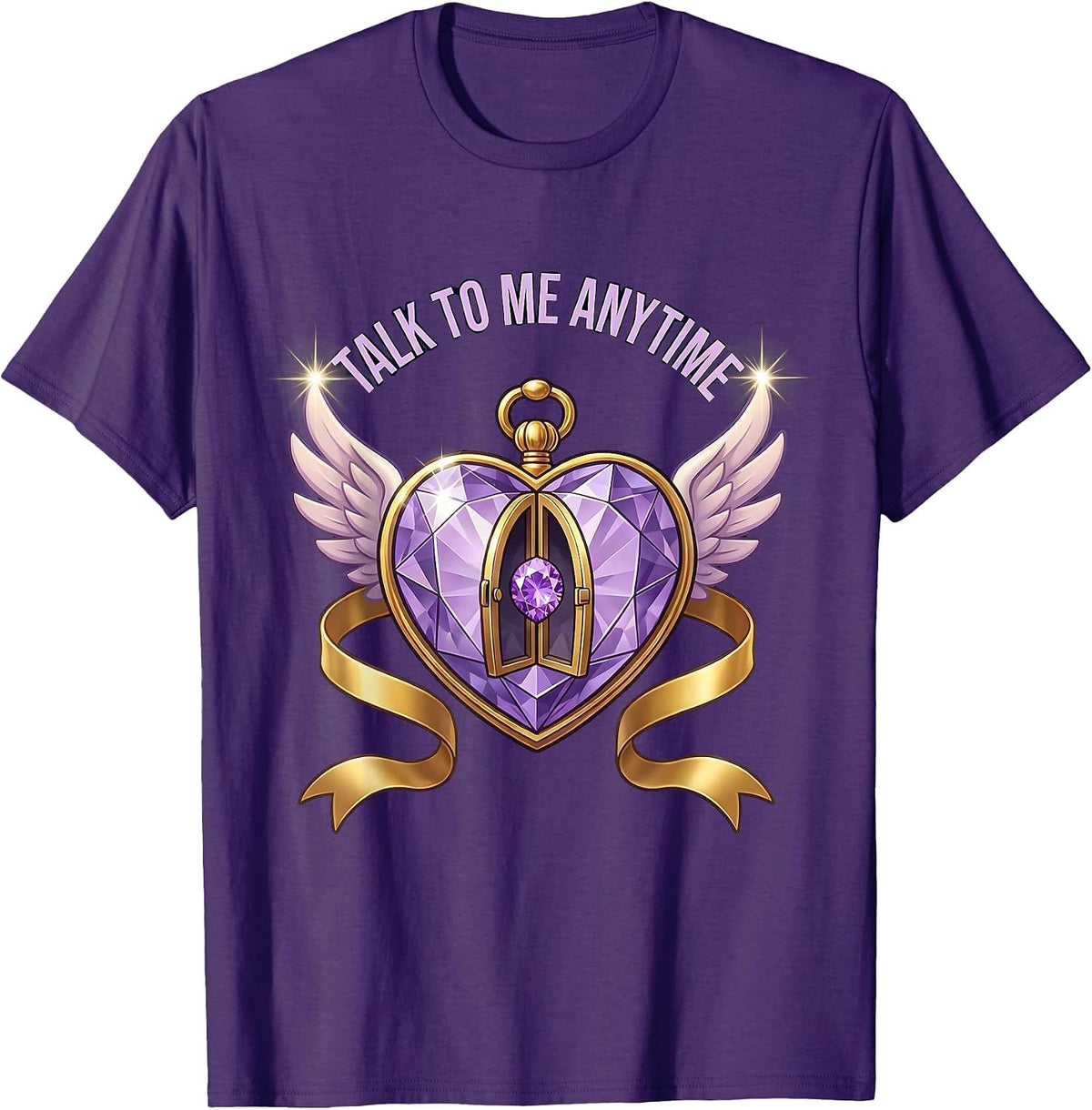 Men's Talk To Me Anytime School Counselor Design T-Shirt - Purple