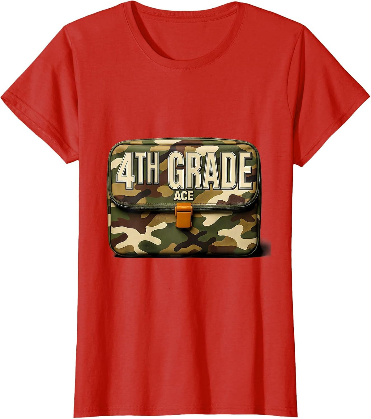 4th Grade Ace Camo Fourth Grade Teacher Back To School Boys T-Shirt - Red