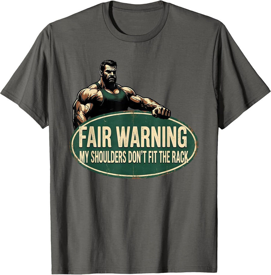 Fair Warning My Shoulders Don't Fit The Rack Vintage Gym T-Shirt - Asphalt Grey
