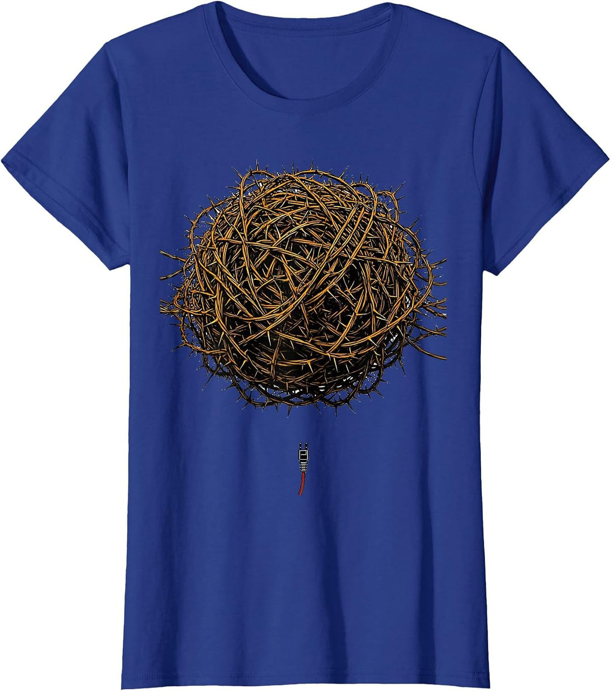 Women's Antenna Wire Tangled Ham Radio Operator Humor T-Shirt - Royal Blue