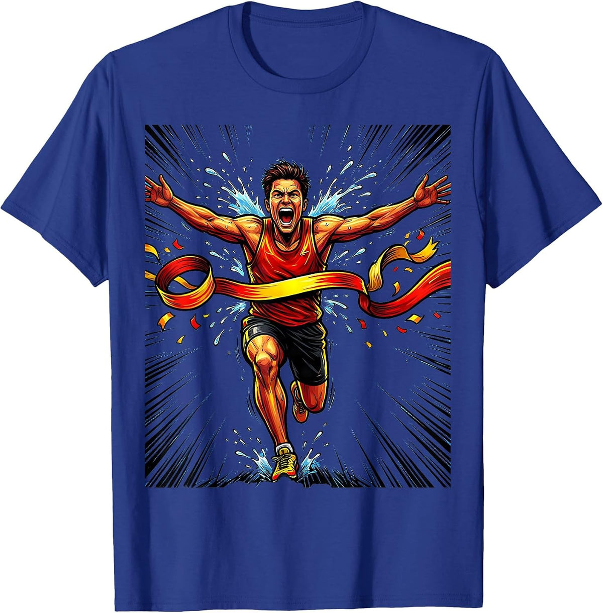 Finish Line Glory Race Tape Breaking Graphic T-Shirt - Royal Blue