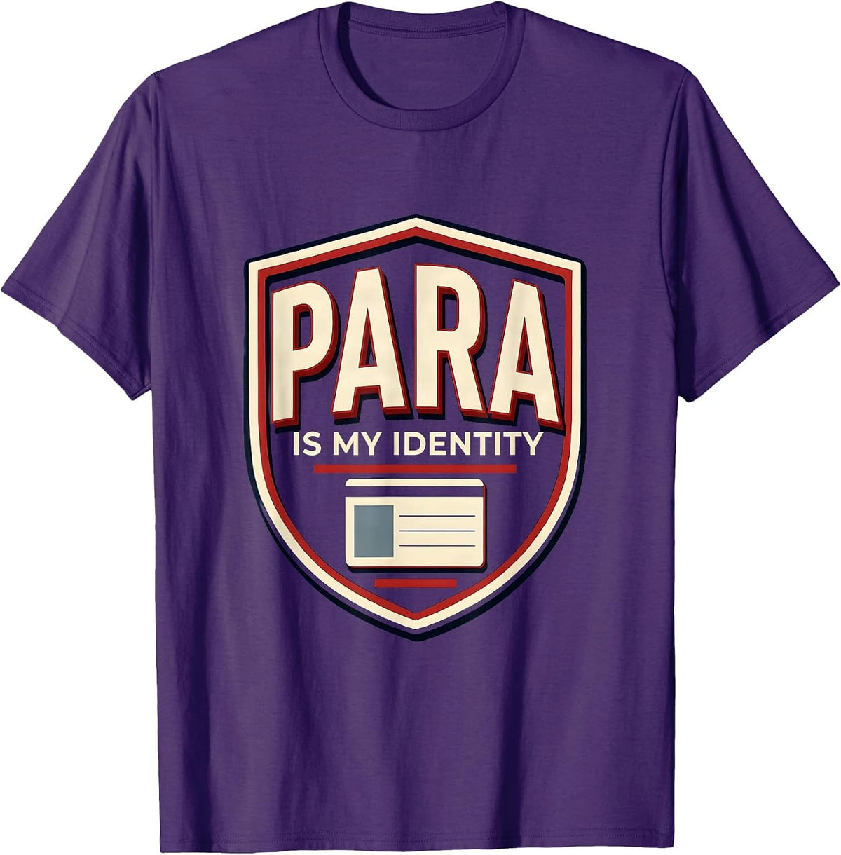 Para Is My Identity Funny Paraprofessional Paraeducator T-Shirt - Purple