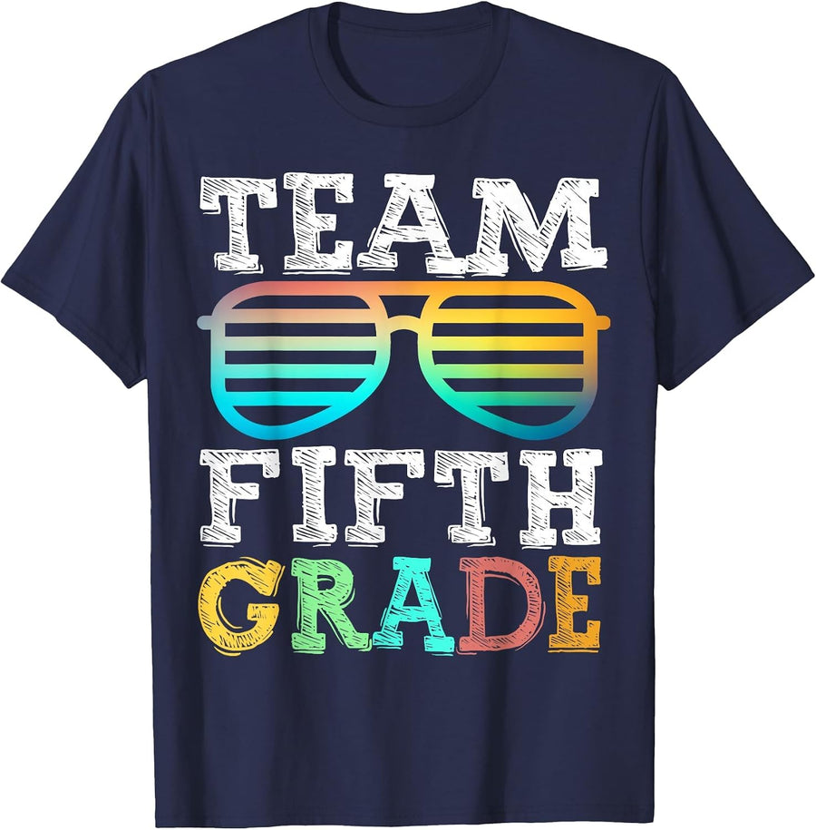 Team 5th Grade Squad Fifth Teacher Student Back to School T-Shirt - Navy Blue
