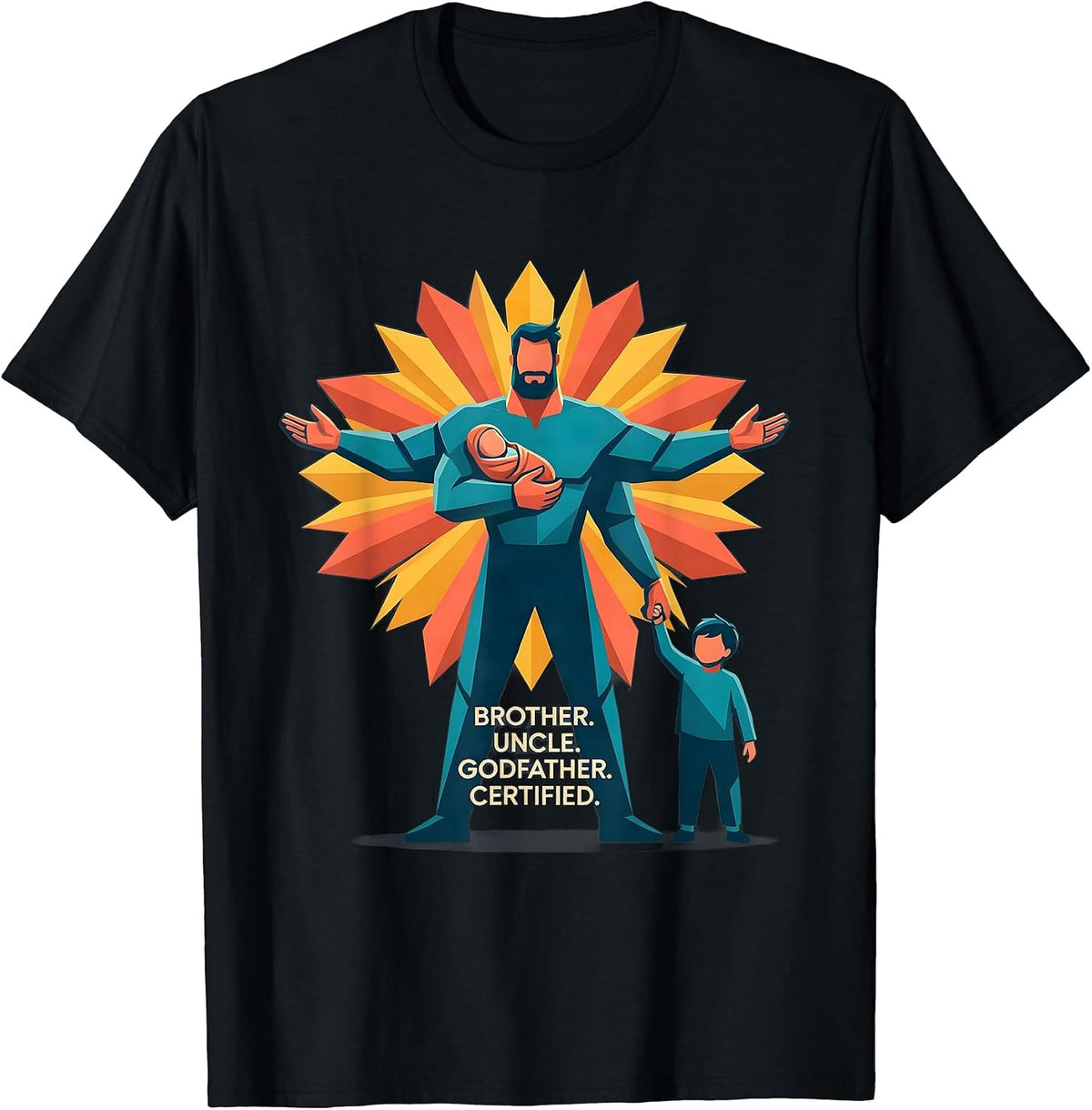 Men's Brother Uncle Godfather Certified Cool Uncle Family Pride T-Shirt - Black