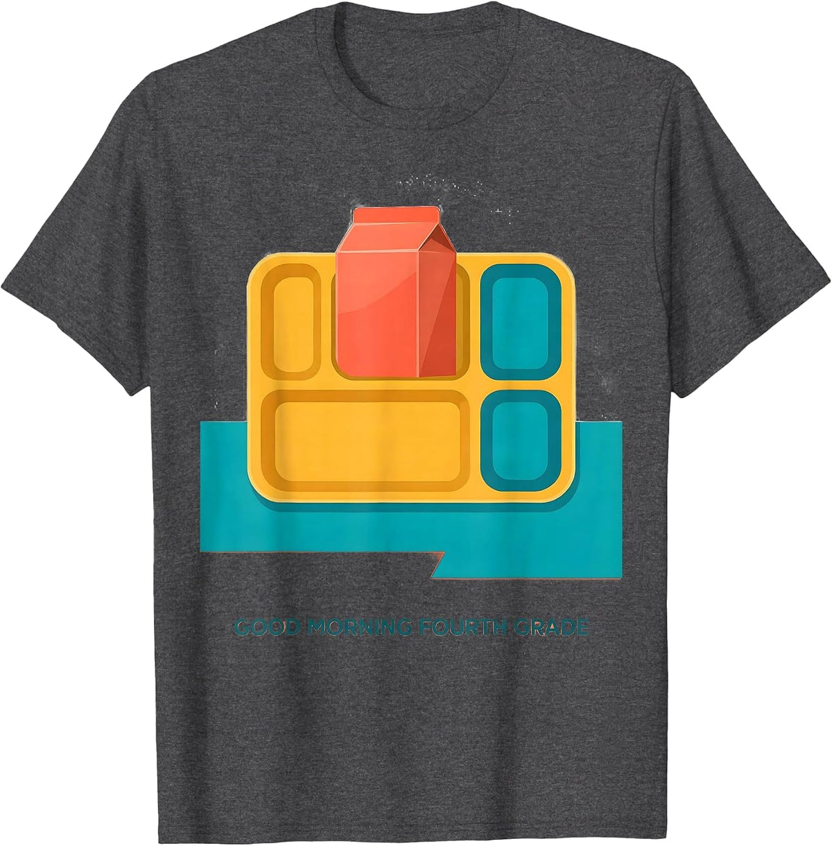 Men's Good Morning Fourth Grade Pastel Back To School Teacher T-Shirt - Dark Heather Grey