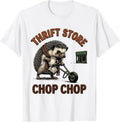 Men's Thrift Store Chop Chop Vintage Hedgehog Thrifting Collector T-Shirt - White