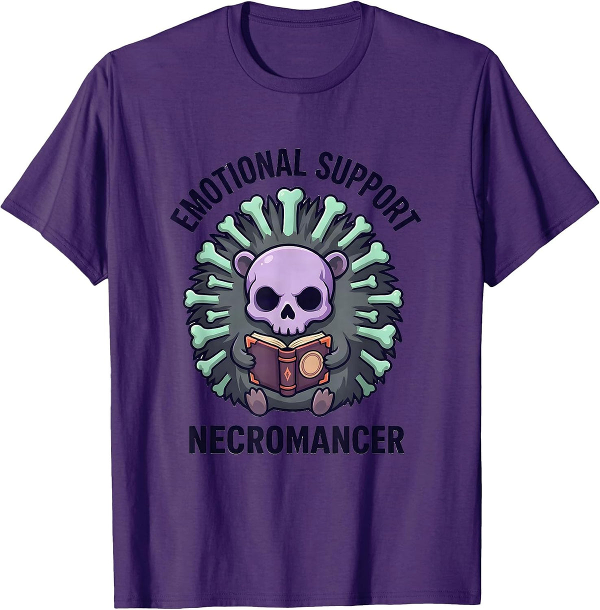 Emotional Support Necromancer Pastel Goth Kawaii Horror T-Shirt - Purple