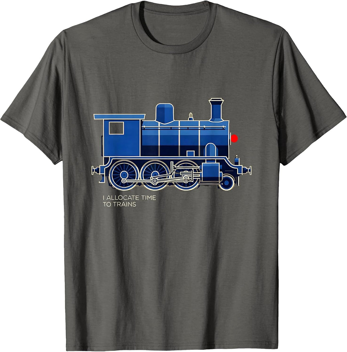 Men's I Allocate Time To Trains Geometric Locomotive Train T-Shirt - Asphalt Grey