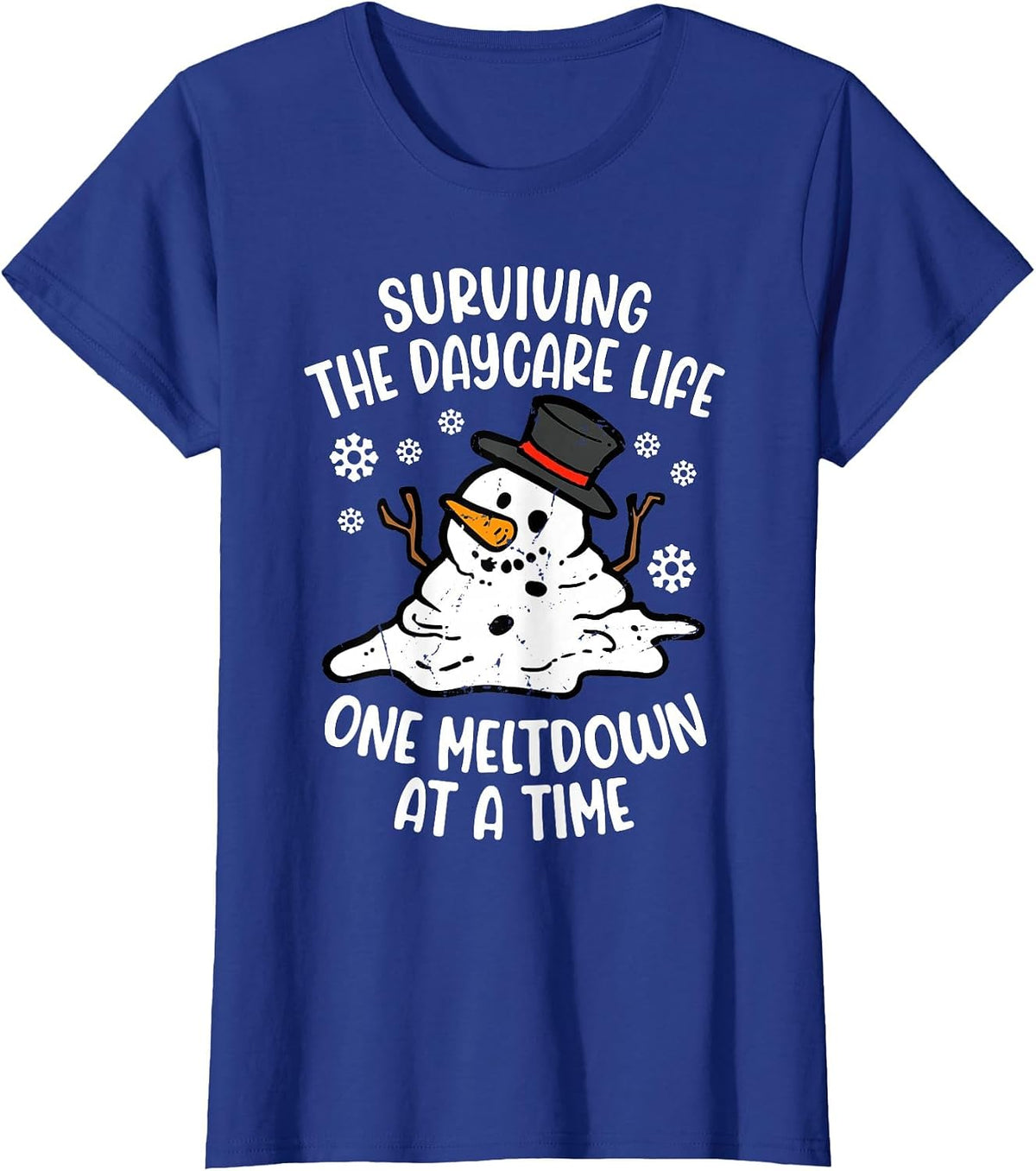 Surviving Daycare Life One Meltdown At A Time T-Shirt - Royal Blue