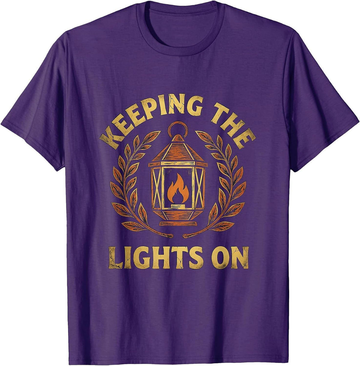 Substitute Teacher Keeping the Lights On Design T-Shirt - Purple
