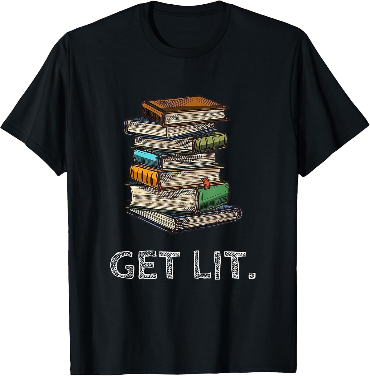 Get Lit Book Funny Book Lover Meme Reading Books Bookworm T-Shirt - Black