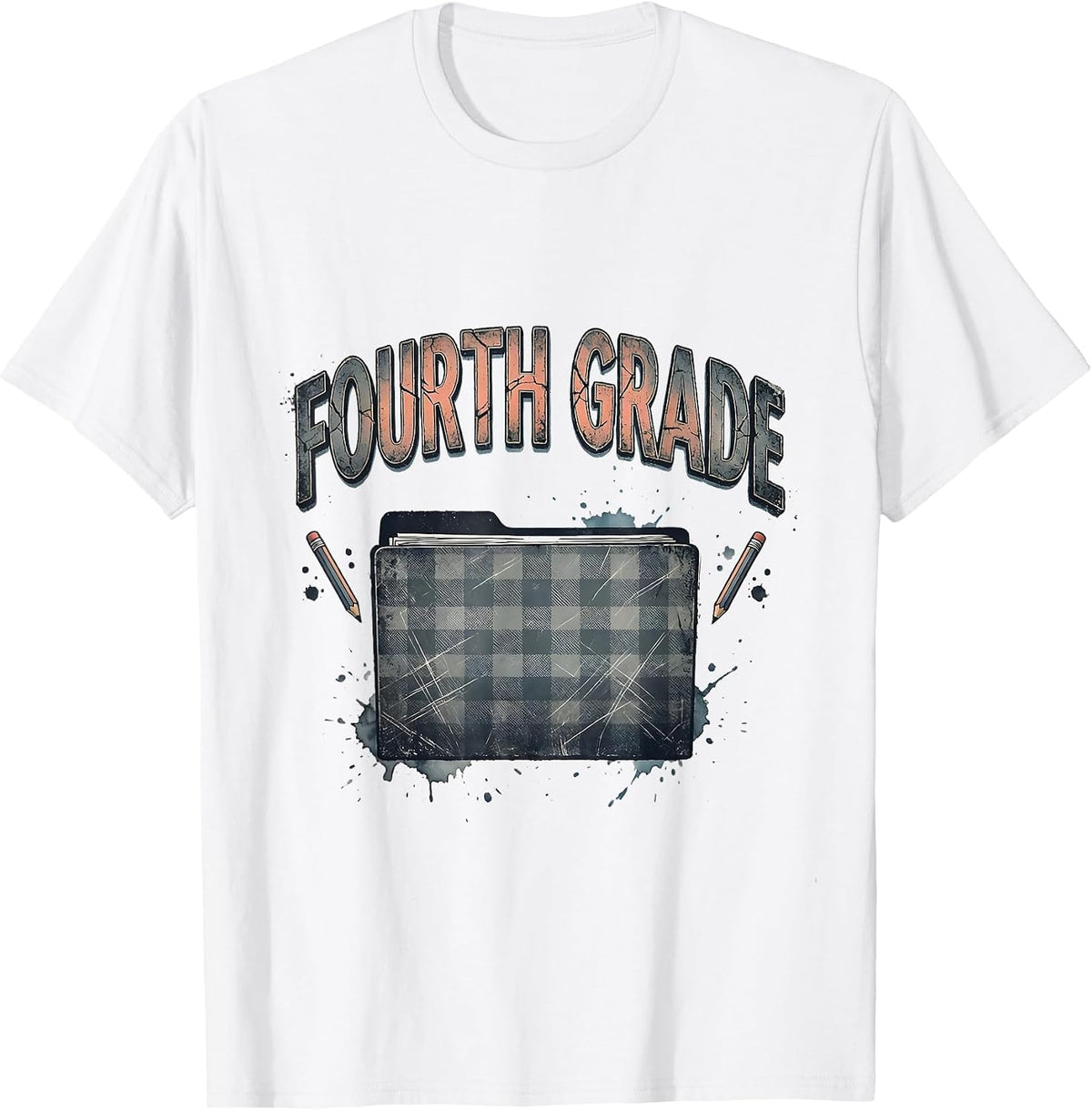 Fourth Grade Distressed Retro Back To School Teacher Girl T-Shirt - White